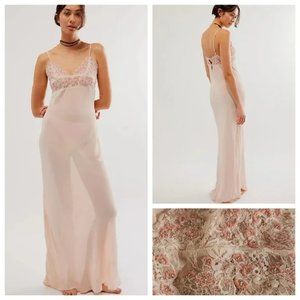 NWT Intimately free people Midnight Magic maxi blush slip dress
